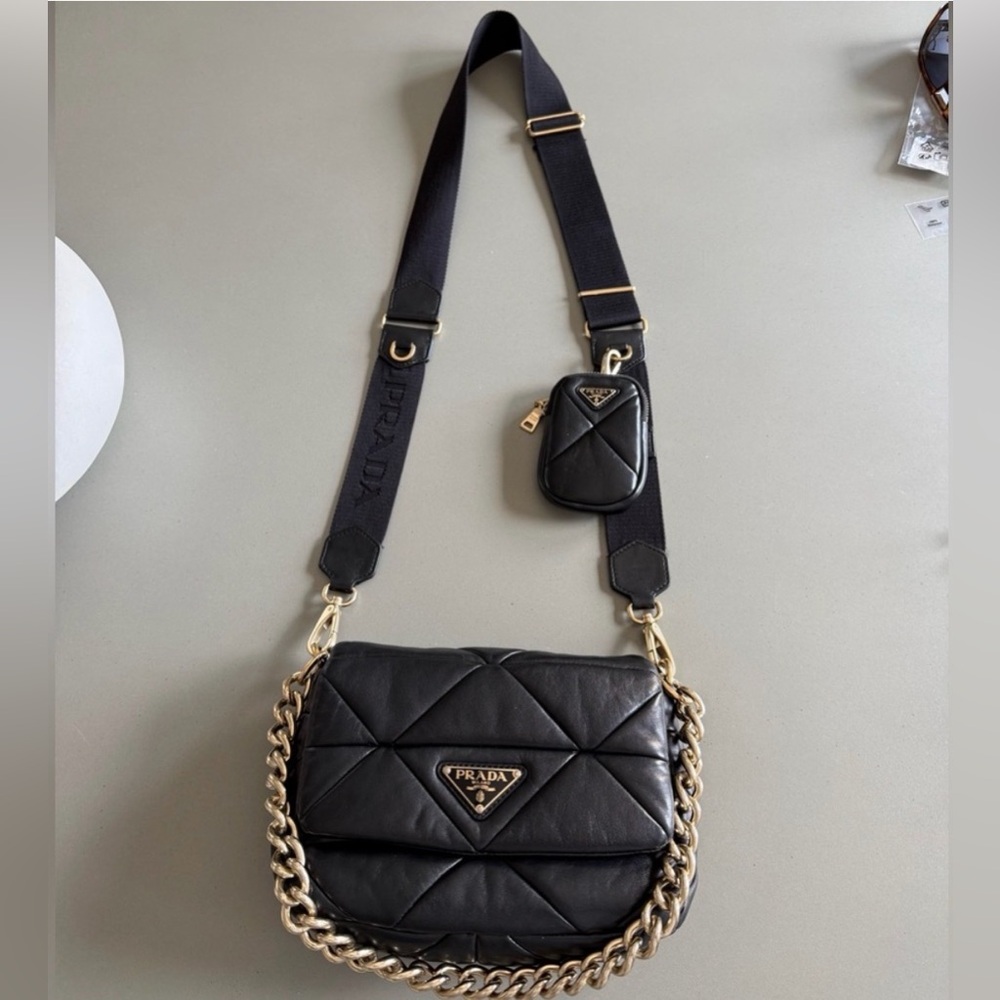 Prada System Nappa Leather Patchwork Crossbody Ba… - image 1